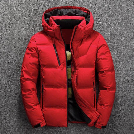 Men's Winter Jacket Polyester with Removable Hood
