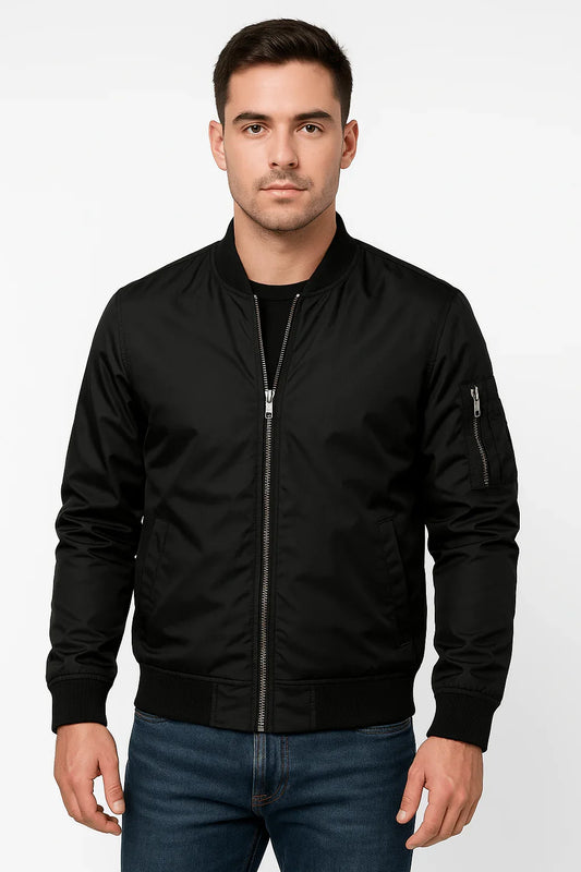 Men's Lightweight Bomber Jacket Polyester Classic Cut