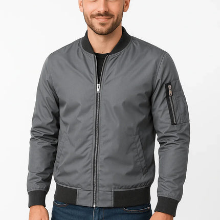 Men's Lightweight Bomber Jacket Polyester Classic Cut