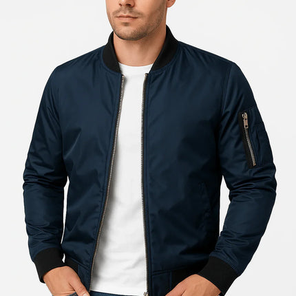 Men's Lightweight Bomber Jacket Polyester Classic Cut