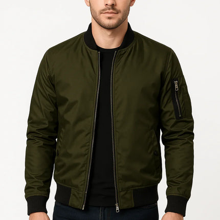 Men's Lightweight Bomber Jacket Polyester Classic Cut