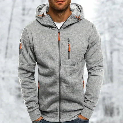 Men's Hooded Jacket High-Quality Fabric with Zipper