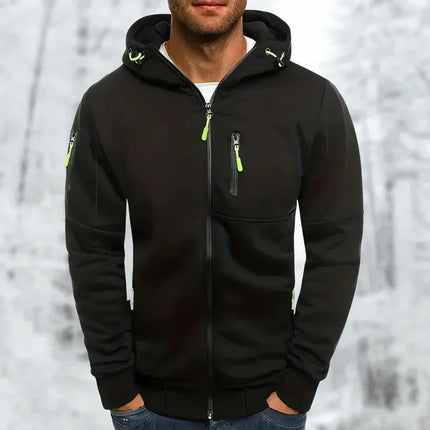 Men's Hooded Jacket High-Quality Fabric with Zipper