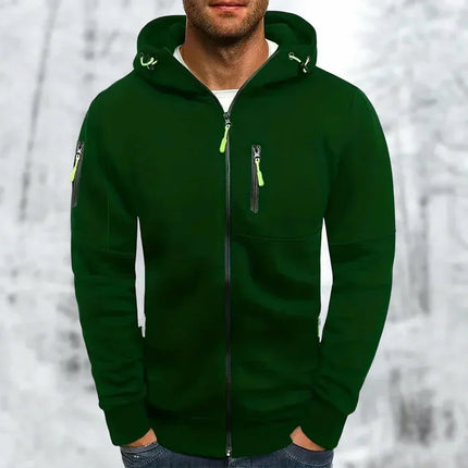 Men's Hooded Jacket High-Quality Fabric with Zipper