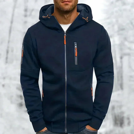 Men's Hooded Jacket High-Quality Fabric with Zipper