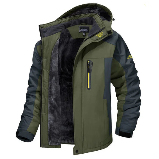 Men's Waterproof Winter Jacket with Adjustable Hood