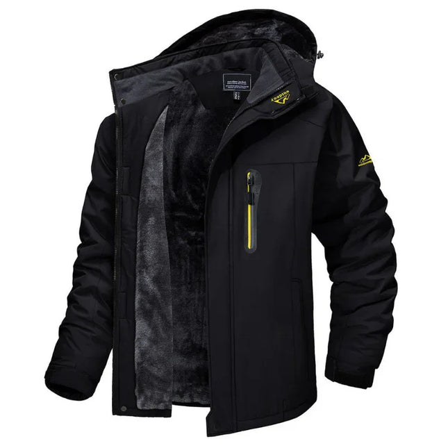Men's Waterproof Winter Jacket with Adjustable Hood