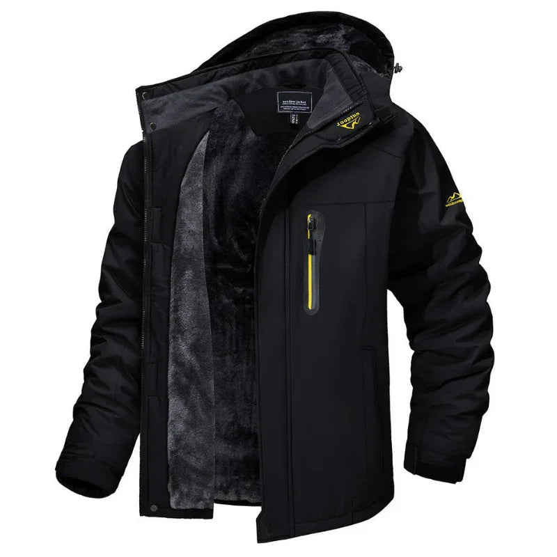 Men's Waterproof Winter Jacket with Adjustable Hood
