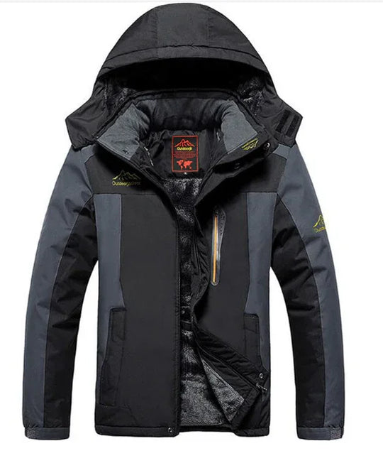 Men's Waterproof Winter Jacket with Adjustable Hood