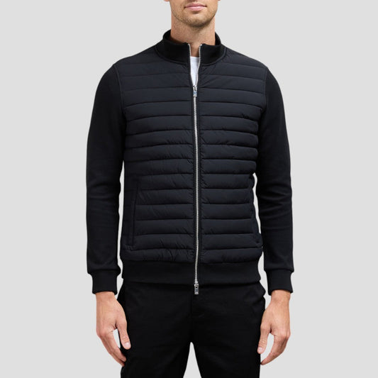 Men's Hybrid Jacket Quilted With Knitted Sleeves
