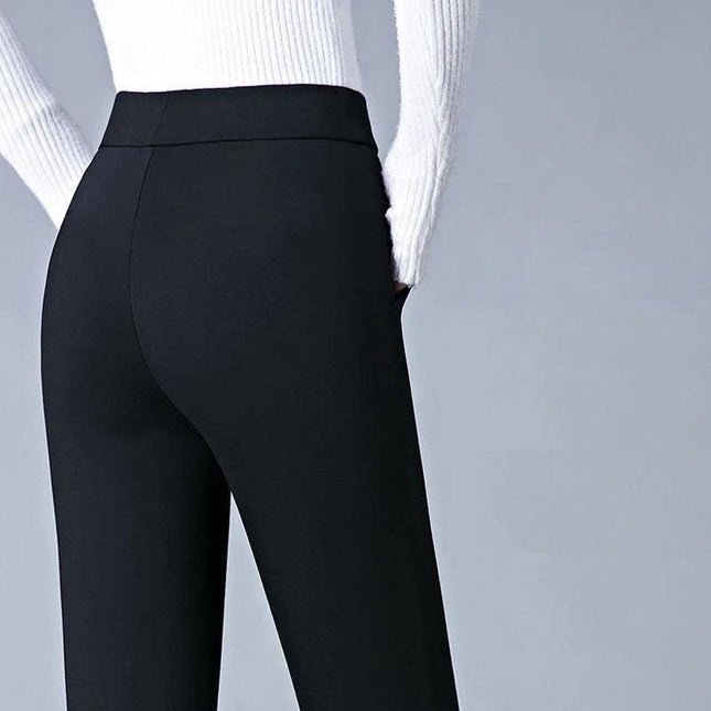 Women's High-Waisted Stretch Leggings with Faux Pocket Detail