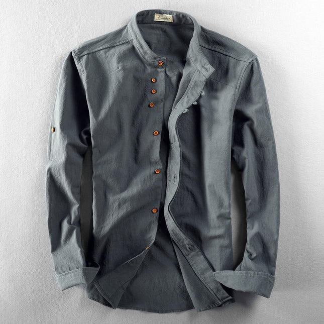 Men's Long Sleeve Standard Collar Shirt