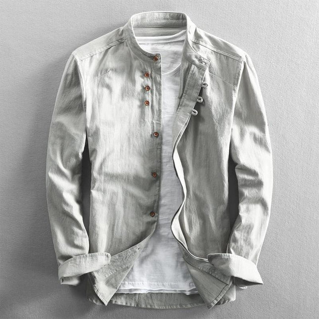 Men's Long Sleeve Standard Collar Shirt