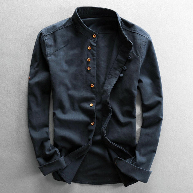 Men's Long Sleeve Standard Collar Shirt