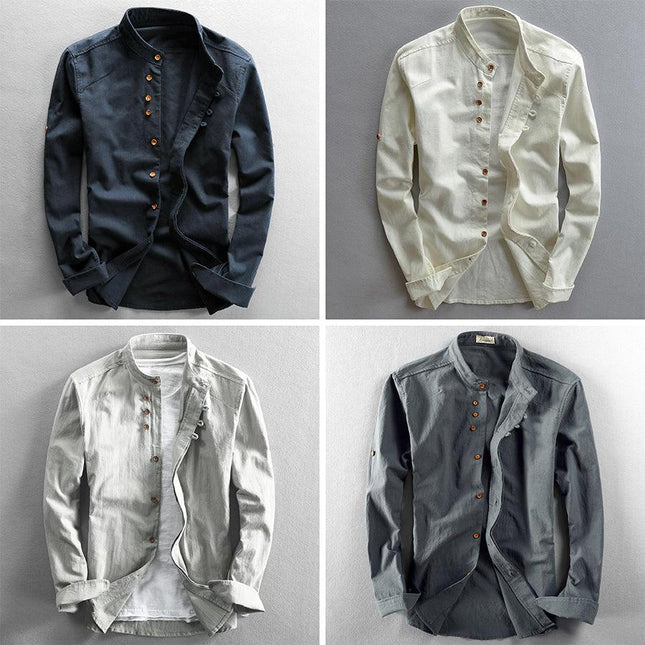 Men's Long Sleeve Standard Collar Shirt