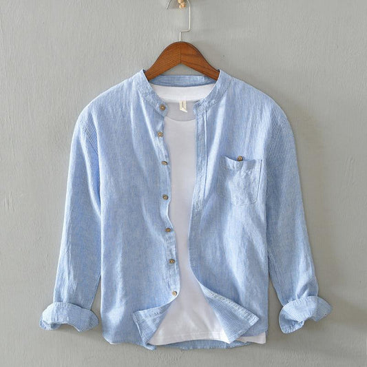 Men's Long Sleeve Shirt Light Striped Design