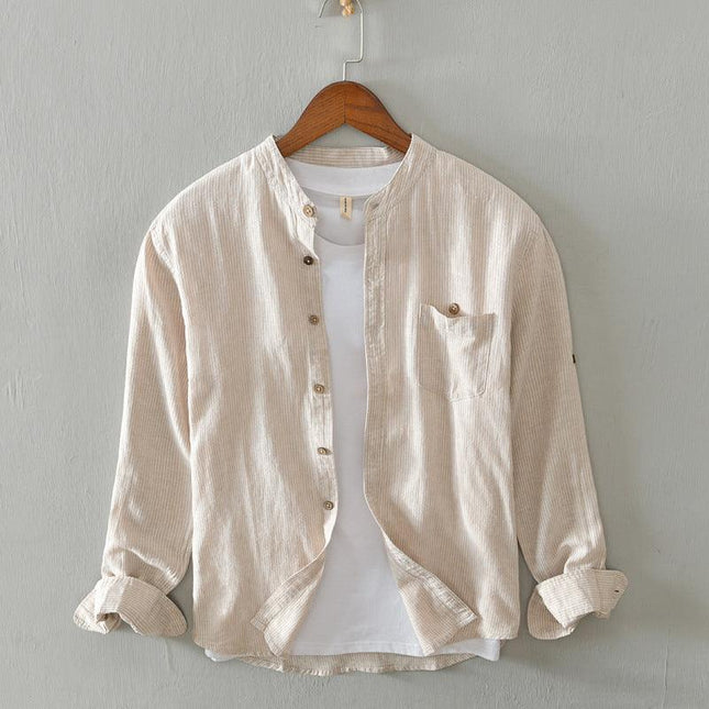Men's Long Sleeve Shirt Light Striped Design