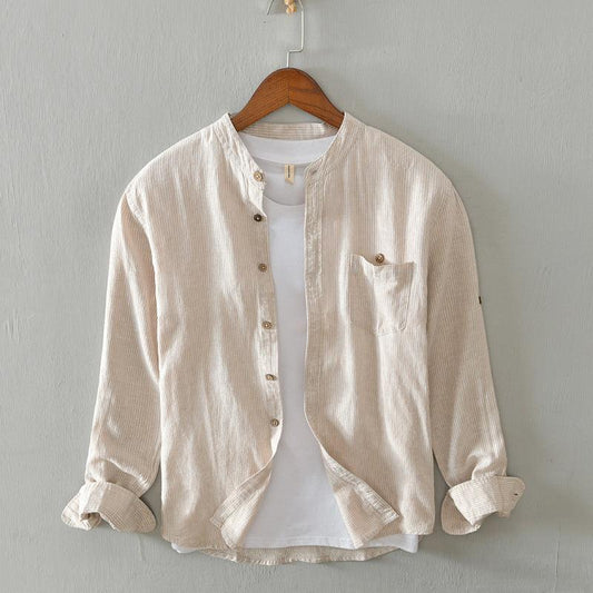 Men's Long Sleeve Shirt Light Striped Design
