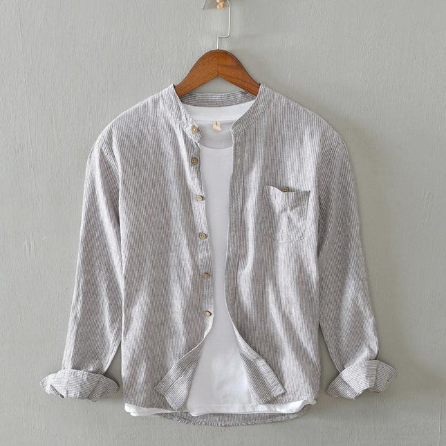 Men's Long Sleeve Shirt Light Striped Design