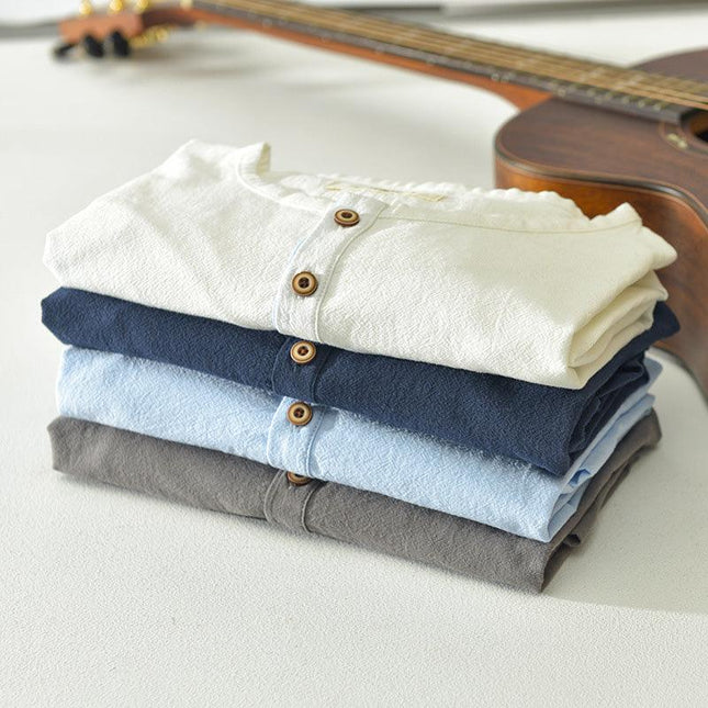 Men's Short Sleeve Henley Shirt Lightweight Cotton Casual Fit