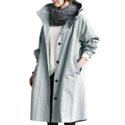 Women's Hooded Trench Coat Lightweight Stylish