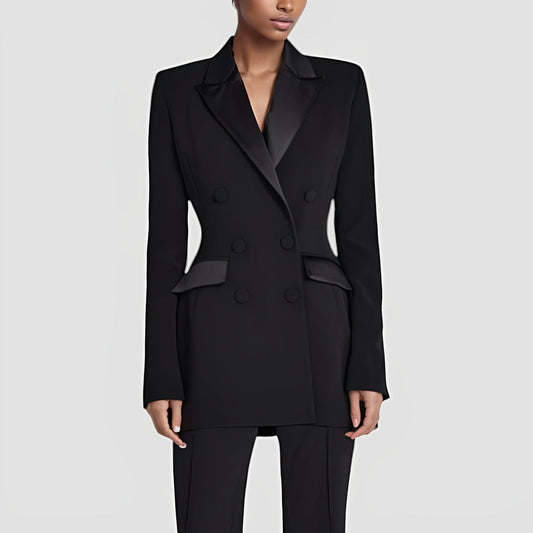 Women's Blazer Dress Double Breasted with Pocket Details