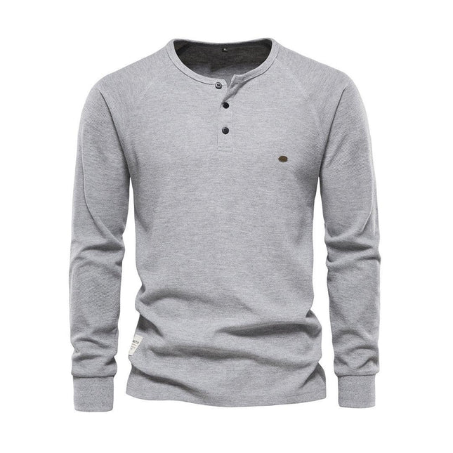 Men's Casual Long Sleeve Shirt Cotton Blend Khaki