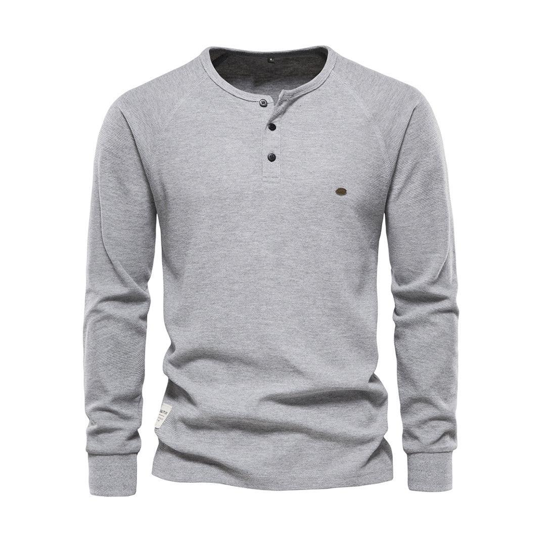 Men's Casual Long Sleeve Shirt Cotton Blend Khaki