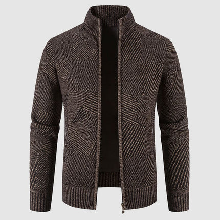 Men's Thick Knit Geometric Cardigan Jacket