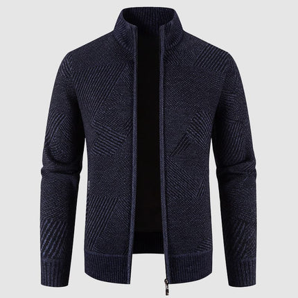 Men's Thick Knit Geometric Cardigan Jacket