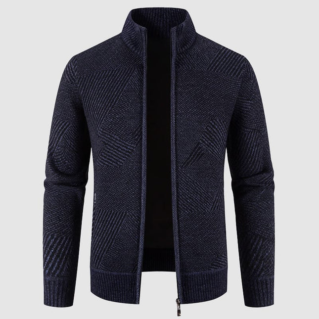 Men's Thick Knit Geometric Cardigan Jacket