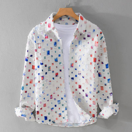 Men's Collared Shirt - Mosaic Print