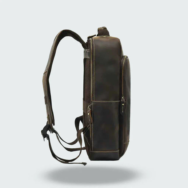 Men's Leather Backpack Contemporary Style