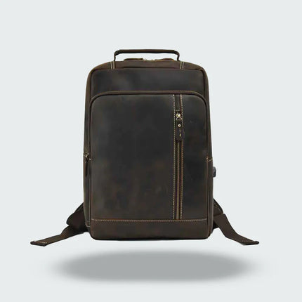 Men's Leather Backpack Contemporary Style