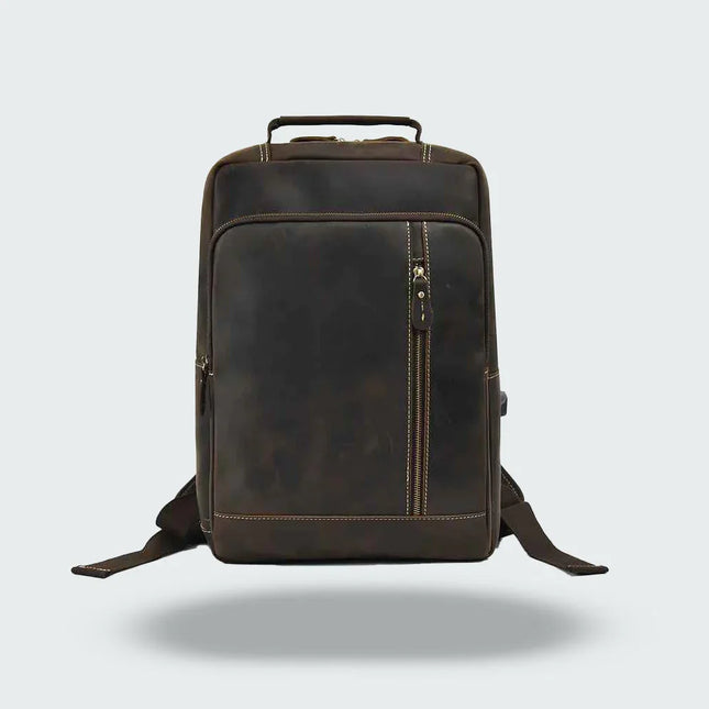 Men's Leather Backpack Contemporary Style
