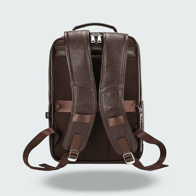 Men's Leather Backpack Contemporary Style
