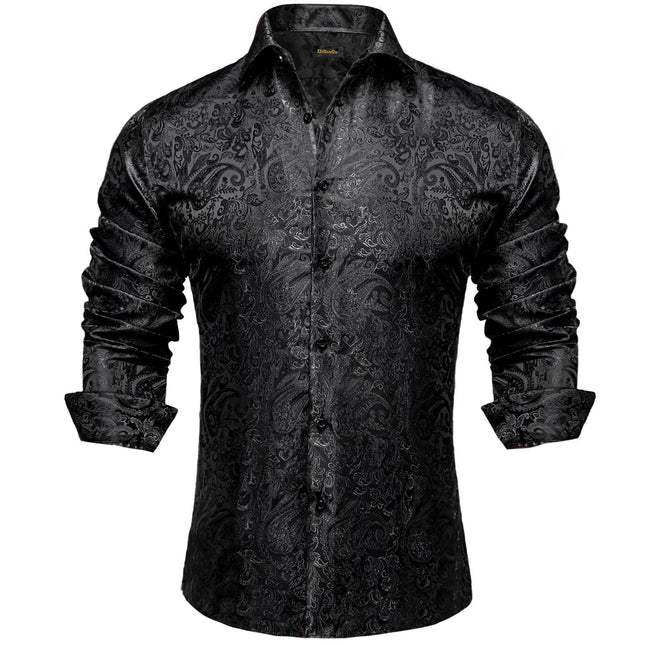 Men's Loose-Fit Shirt with Standing Collar