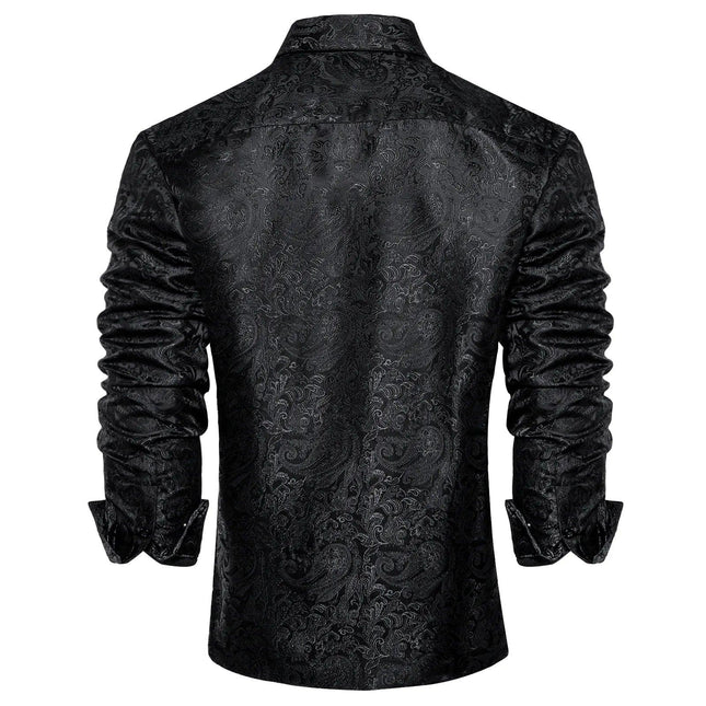 Men's Loose-Fit Shirt with Standing Collar