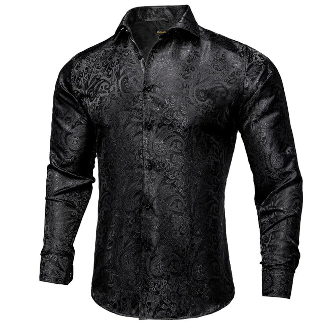 Men's Loose-Fit Shirt with Standing Collar