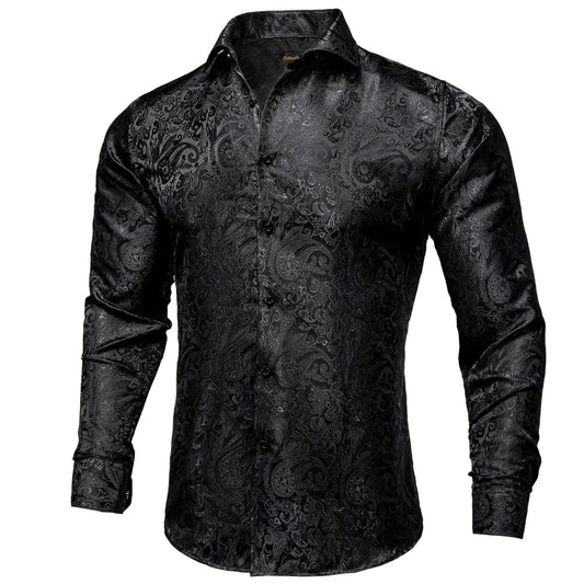Men's Loose-Fit Shirt with Standing Collar