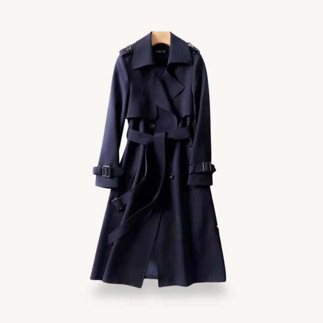 Women's Classic Trench Coat Jacket Stylish Cotton Blend