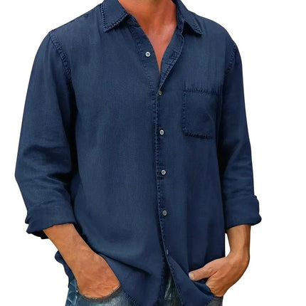 Men's Casual Long-Sleeve Shirt Cotton