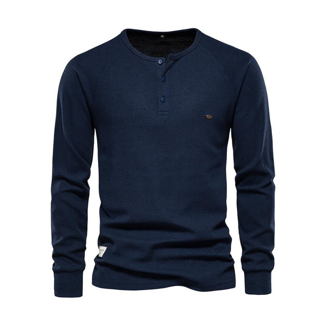 Men's Casual Long Sleeve Shirt Cotton Blend Khaki