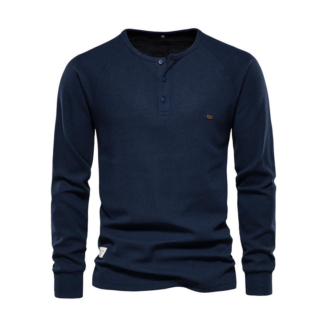 Men's Casual Long Sleeve Shirt Cotton Blend Khaki