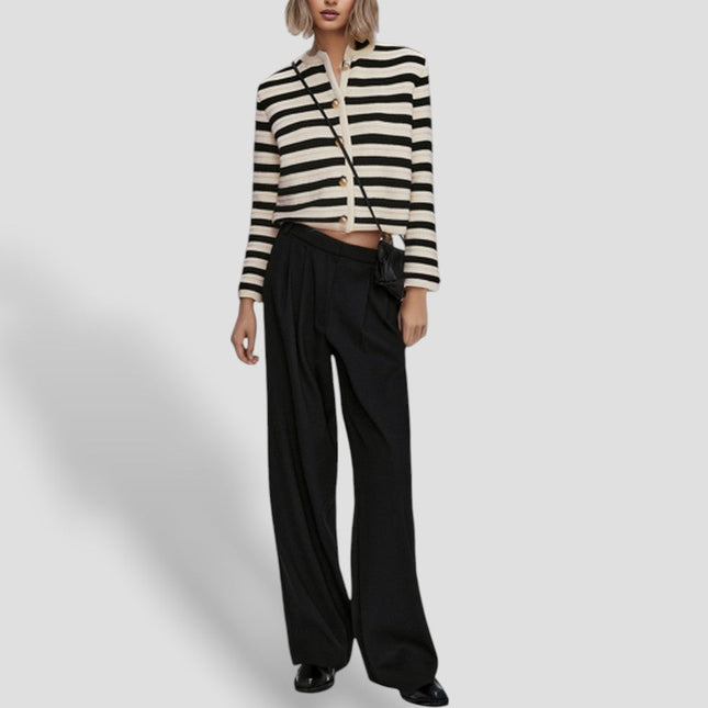 Women's Cardigan Striped Knit with Buttons