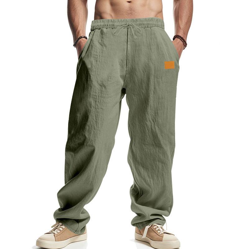 The Solaro Linen Beach Trousers | Lightweight Mid-Waist Casual Pants for Summer Comfort