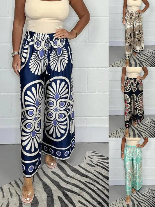 Women's Wide Leg Palazzo Trousers Lightweight Flowing Fit