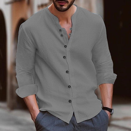 Men's Summer Shirt Mandarin Collar