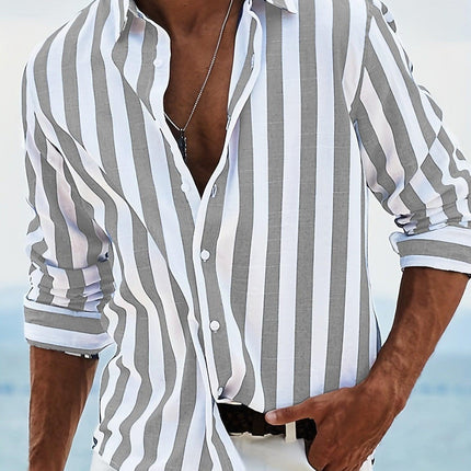 Men’s Button-Up Shirt Cotton Linen Blend
