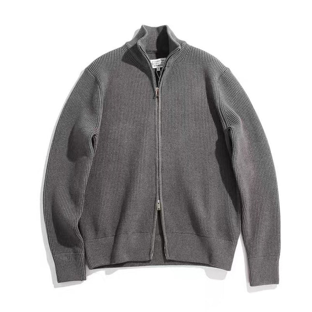 Men's High Neck Zip-Up Cardigan Full Sleeve